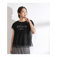 チュールレイヤード ロゴプリントTシャツ