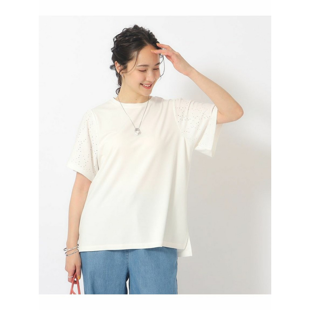 【洗える】お袖レースTシャツ6