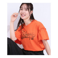 【洗える/S-LL】プリントアソート お袖フリルTシャツ