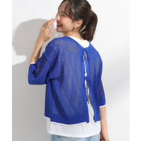 【2点セット】メッシュリボン2WAYニット×フレンチスリーブTシャツセット