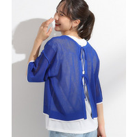 【2点セット/S-LL】メッシュリボン2WAYニット×フレンチスリーブTシャツ