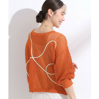 【前後2WAY/S-LL】にょろにょろ刺繍メッシュカーディガン