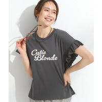 【S-LL/汗染み軽減/ひんやり/UVカット】フリルTシャツ
