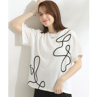 【S-LL】コード刺繍デザインＴシャツ