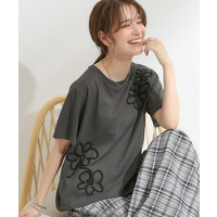【S-LL】コーデの主役になる コード刺繍デザインＴシャツ
