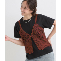 【2点セット/ひんやり】レースビスチェ＋ひんやりTシャツセット