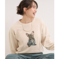 【S-LL】アニマルプリントが目を惹く 柔らかモールニット