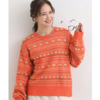 【旭山動物園応援商品】ノルディック柄 モールニット