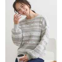 【旭山動物園応援商品】ノルディック柄 モールニット