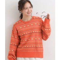 【旭山動物園応援商品】ノルディック柄 モールニット