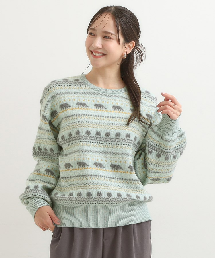 【旭山動物園応援商品】ノルディック柄 モールニット10