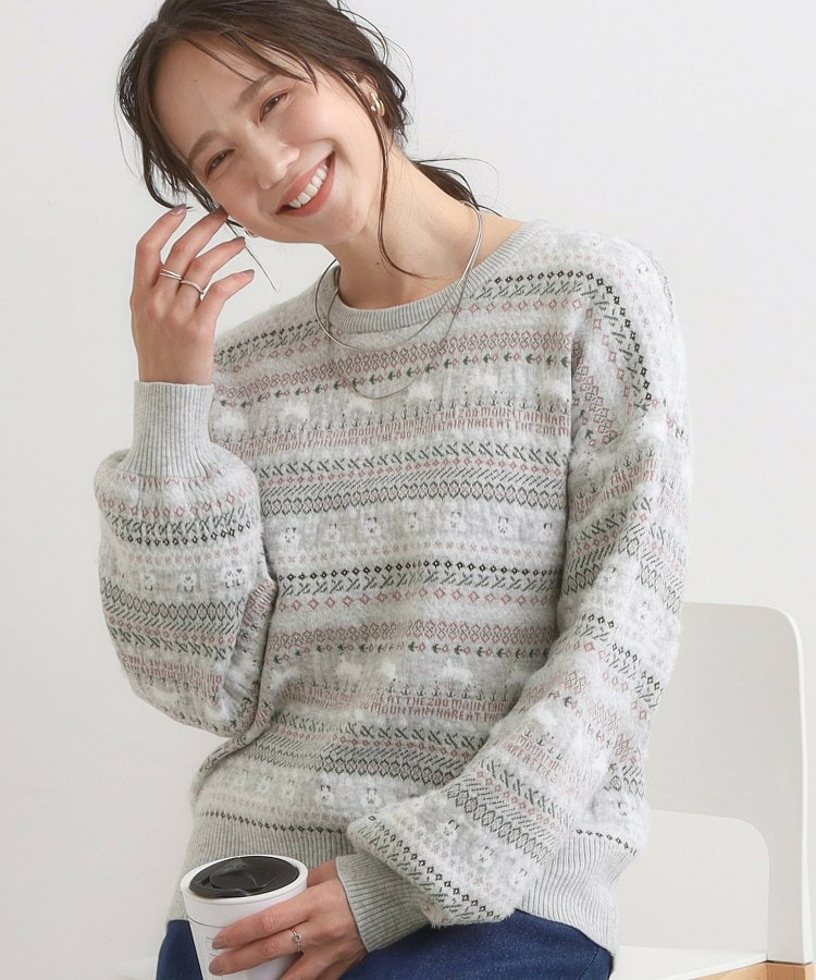 【旭山動物園応援商品】ノルディック柄 モールニット1