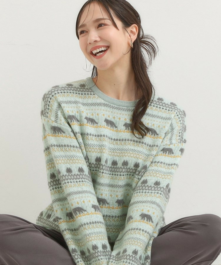 【旭山動物園応援商品】ノルディック柄 モールニット1