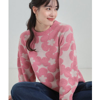 レトロ可愛い デイジー柄 総柄ニット