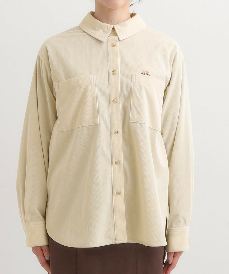 【旭山動物園応援商品】ワンポイント刺繍 コーデュロイシャツ10