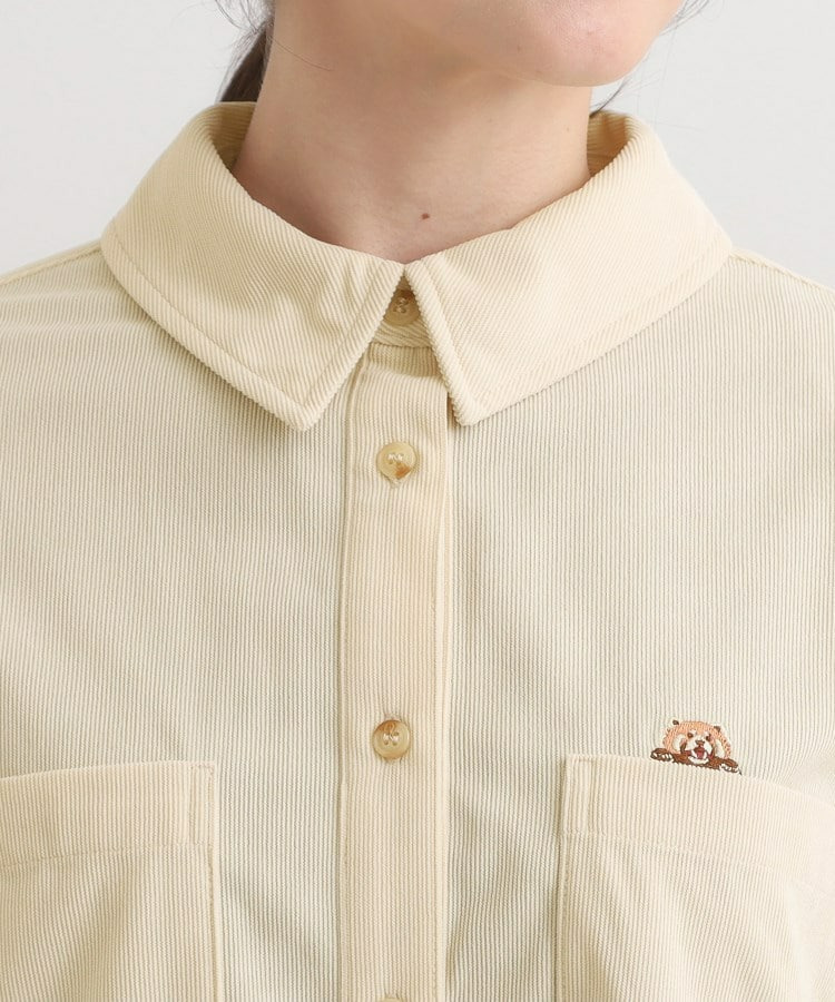 【旭山動物園応援商品】ワンポイント刺繍 コーデュロイシャツ13