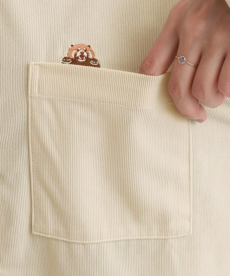 【旭山動物園応援商品】ワンポイント刺繍 コーデュロイシャツ14