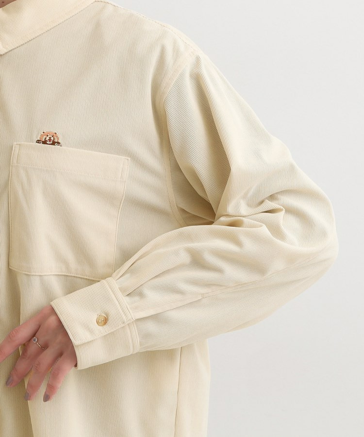 【旭山動物園応援商品】ワンポイント刺繍 コーデュロイシャツ15