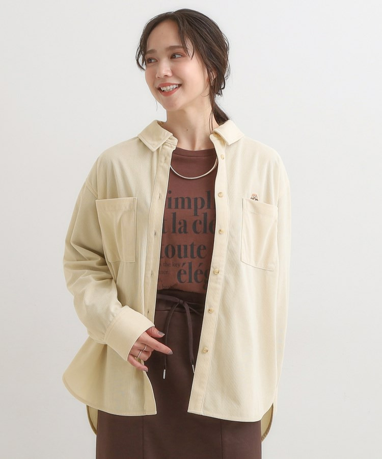 【旭山動物園応援商品】ワンポイント刺繍 コーデュロイシャツ2