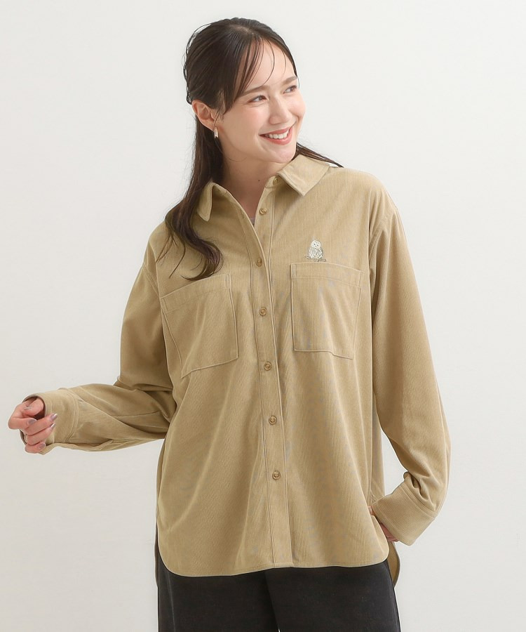 【旭山動物園応援商品】ワンポイント刺繍 コーデュロイシャツ6