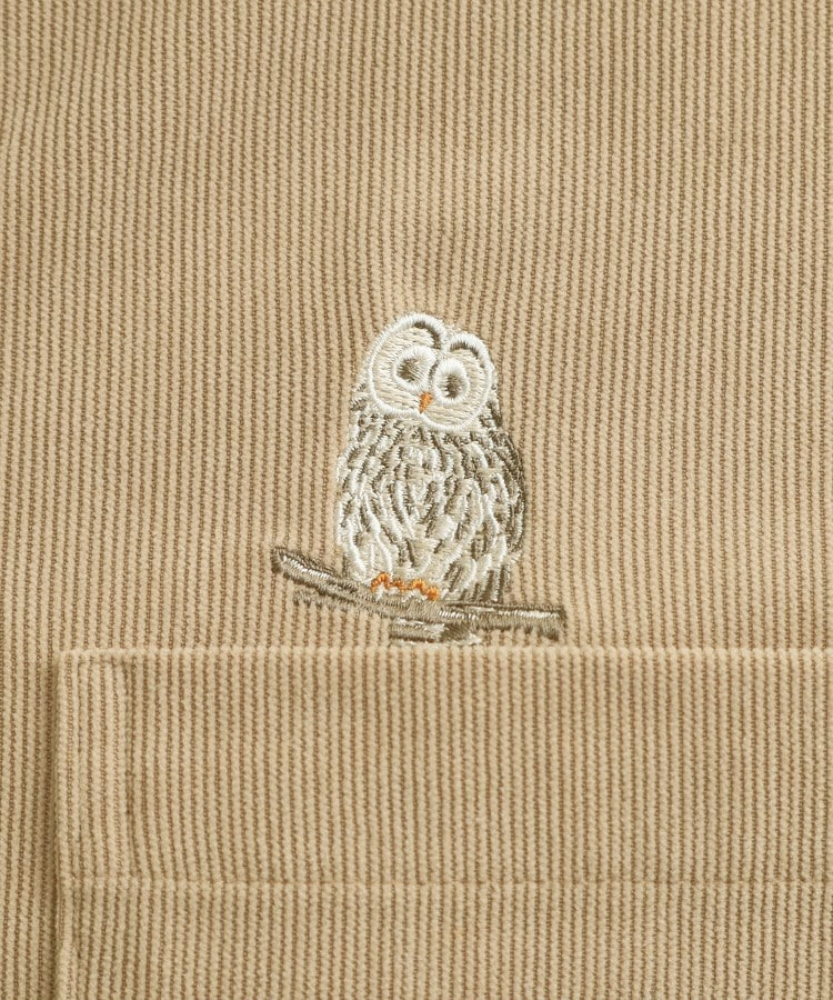 【旭山動物園応援商品】ワンポイント刺繍 コーデュロイシャツ9