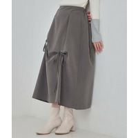 リボンタック ピーチ起毛 フレアスカート