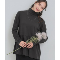 ペプラムリブトップス