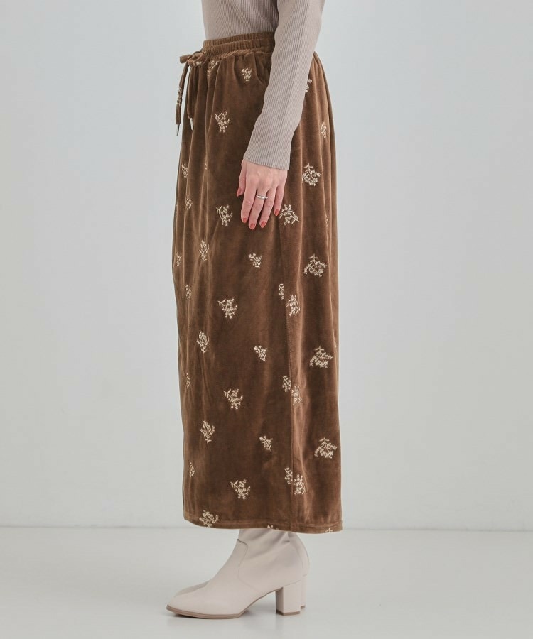 刺繍ベロア調ナロースカート11