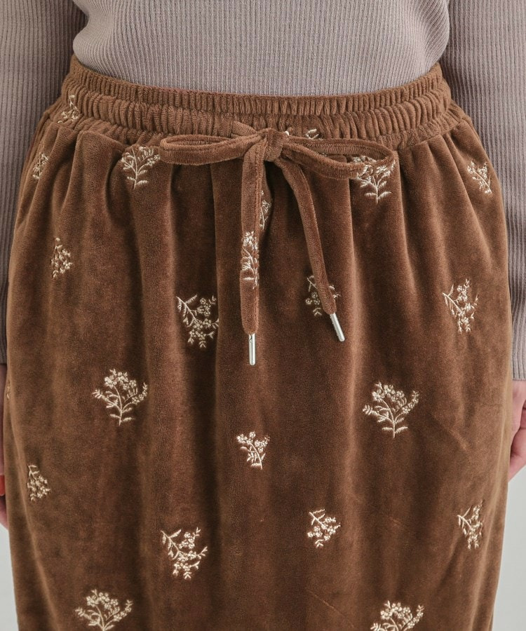 刺繍ベロア調ナロースカート13