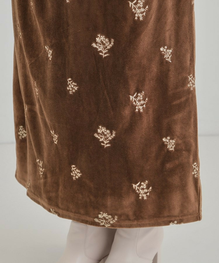 刺繍ベロア調ナロースカート15