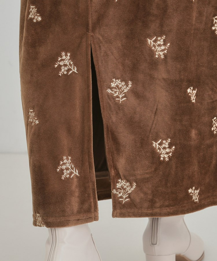 刺繍ベロア調ナロースカート16