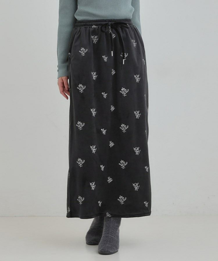 刺繍ベロア調ナロースカート6