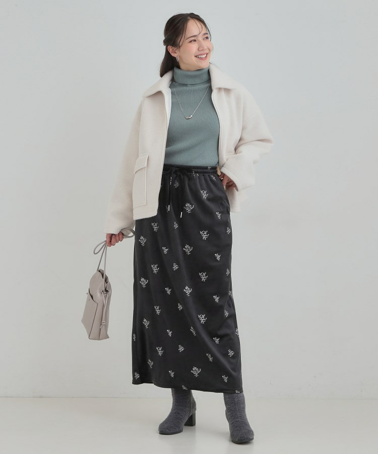 刺繍ベロア調ナロースカート8