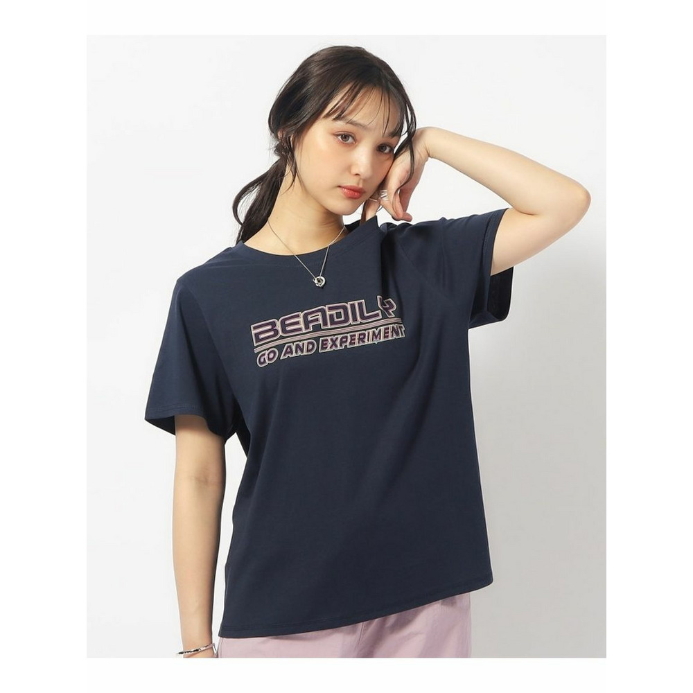 【洗える/プチプラ】プリントTシャツ ネイビー(694) 1