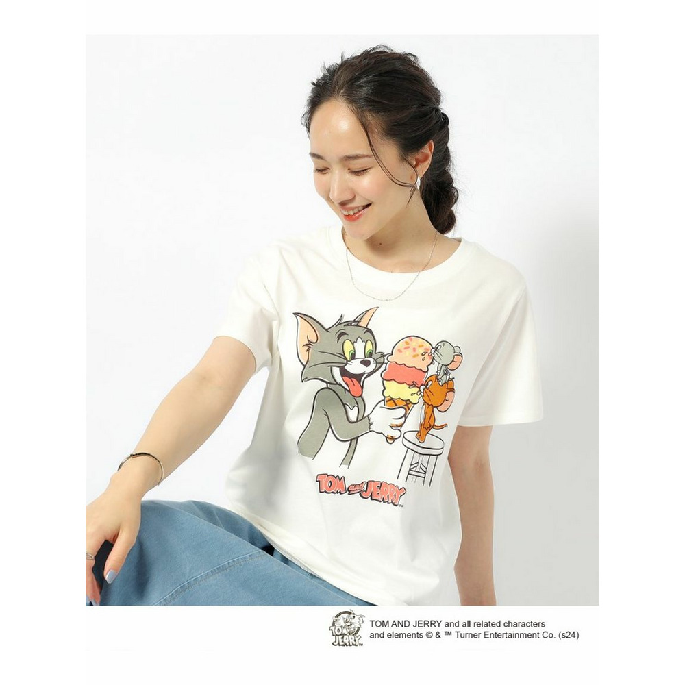 【TOM　and　JERRY】接触冷感Tシャツ ホワイト(102) 1