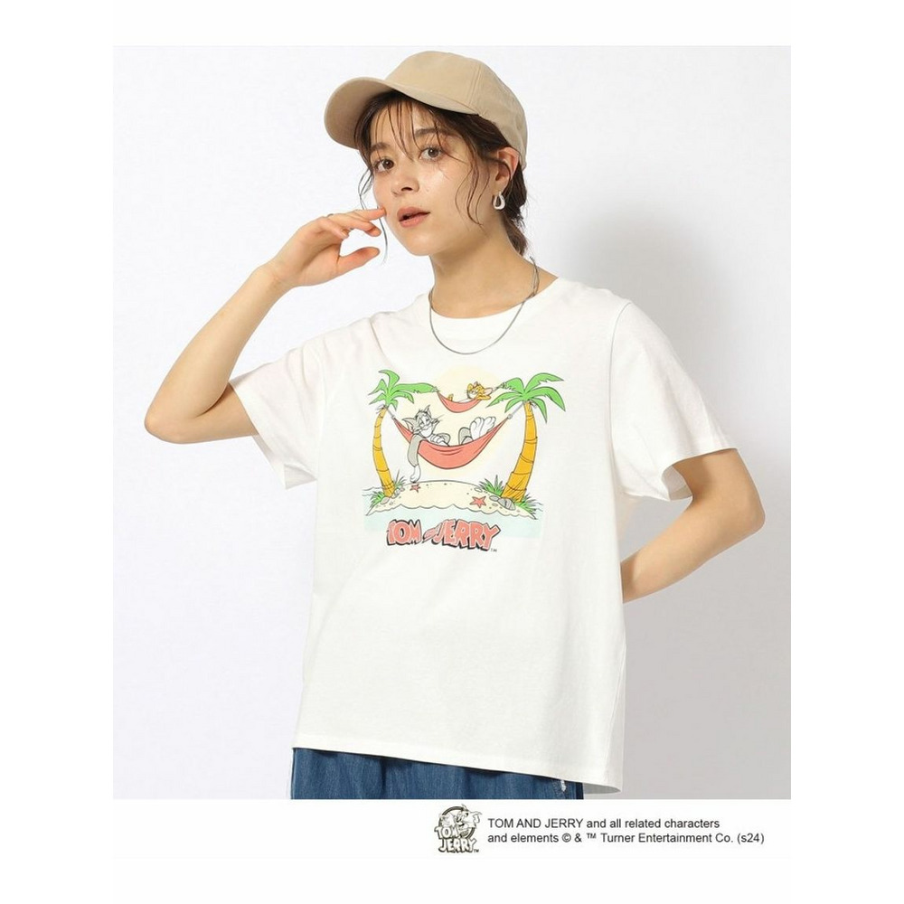 【TOM　and　JERRY】接触冷感Tシャツ ホワイト(202) 1