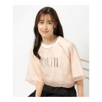 上品なシアー感 ロゴプリントTシャツ