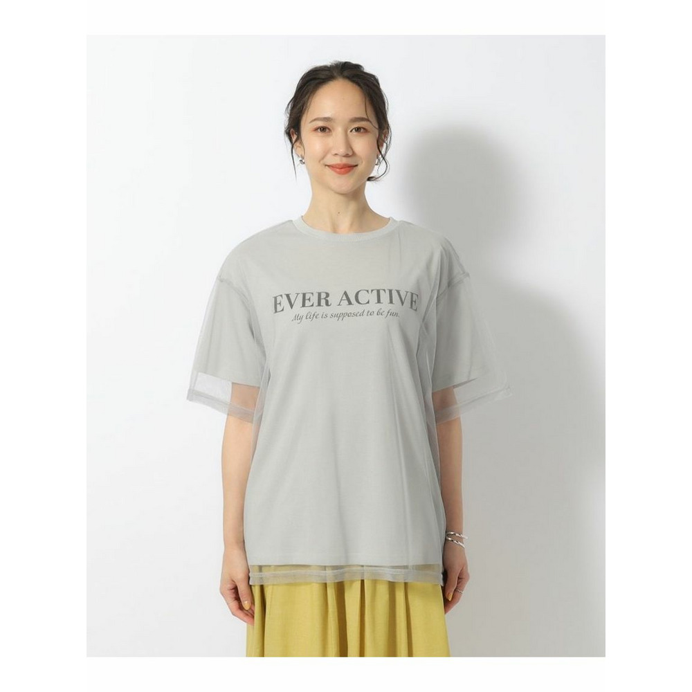 【洗える】一枚で旬コーデがつくれる チュールドッキングTシャツ13