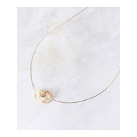 パール調メタルリングワントップネックレス