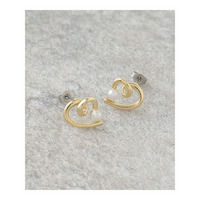 メタルハートパール調ピアス