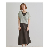 ラメベスト×ニットワンピースSET