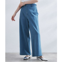 【冷感】ストレッチデニムワイドパンツ