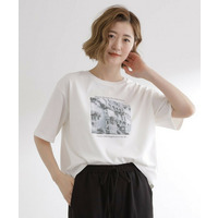 クロップドモノクロフォトTシャツ