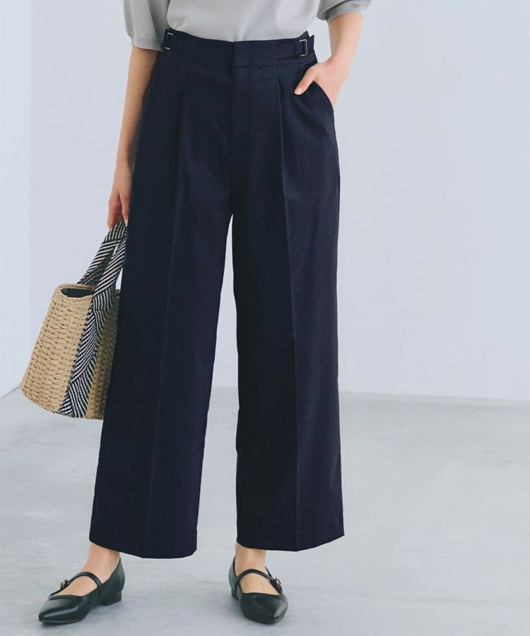 【接触冷感】ハイパーストレッチワイドパンツ1