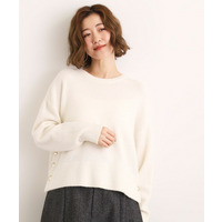 【石川梨華さん着用】【洗える】レイヤードにもおすすめ！サイド釦ニット