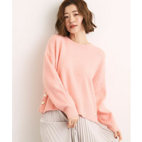 【石川梨華さん着用】【洗える】レイヤードにもおすすめ！サイド釦ニット