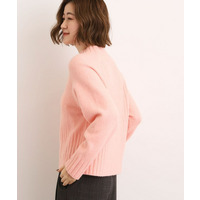 【石川梨華さん着用】【洗える】バックリブ切替ニット