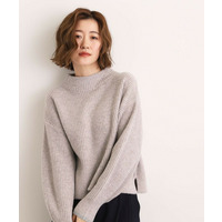 【洗える】ふんわりウール混ボトルネックニット