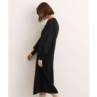 【石川梨華さん着用】一枚で華やぐ、袖布帛ケーブルニットワンピース