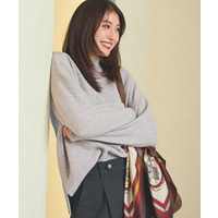 【洗える】ふんわりウール混オーバーサイズニット